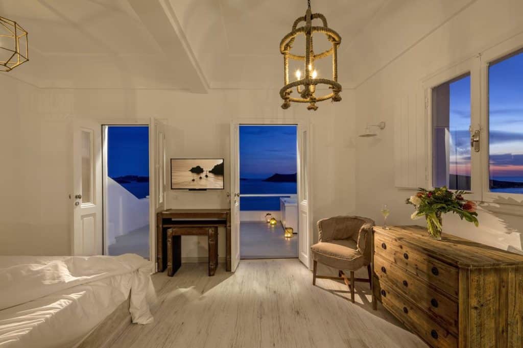 Quarto com vista do hotel de luxo White Pearl Villas