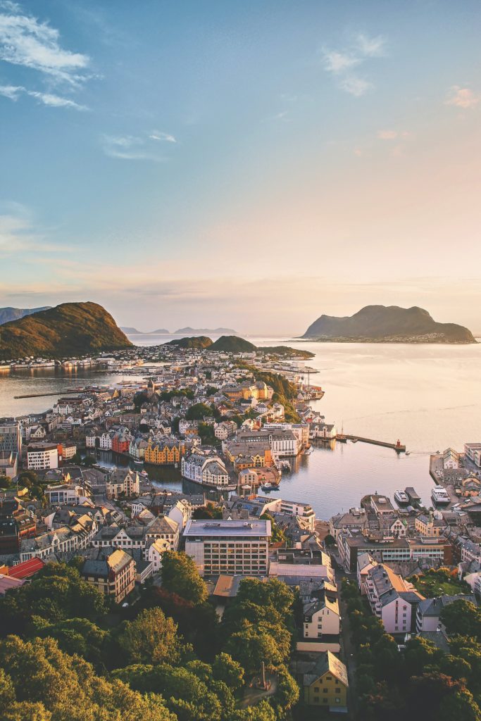 Miradouro de Aksla em Alesund na Noruega