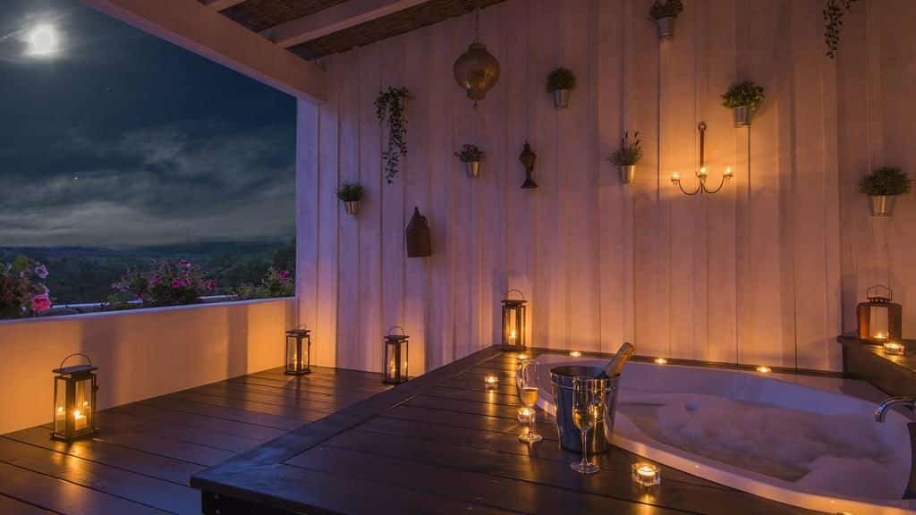 Banheira na Herdade do Amarelo Nature & Spa, na Costa Alentejana