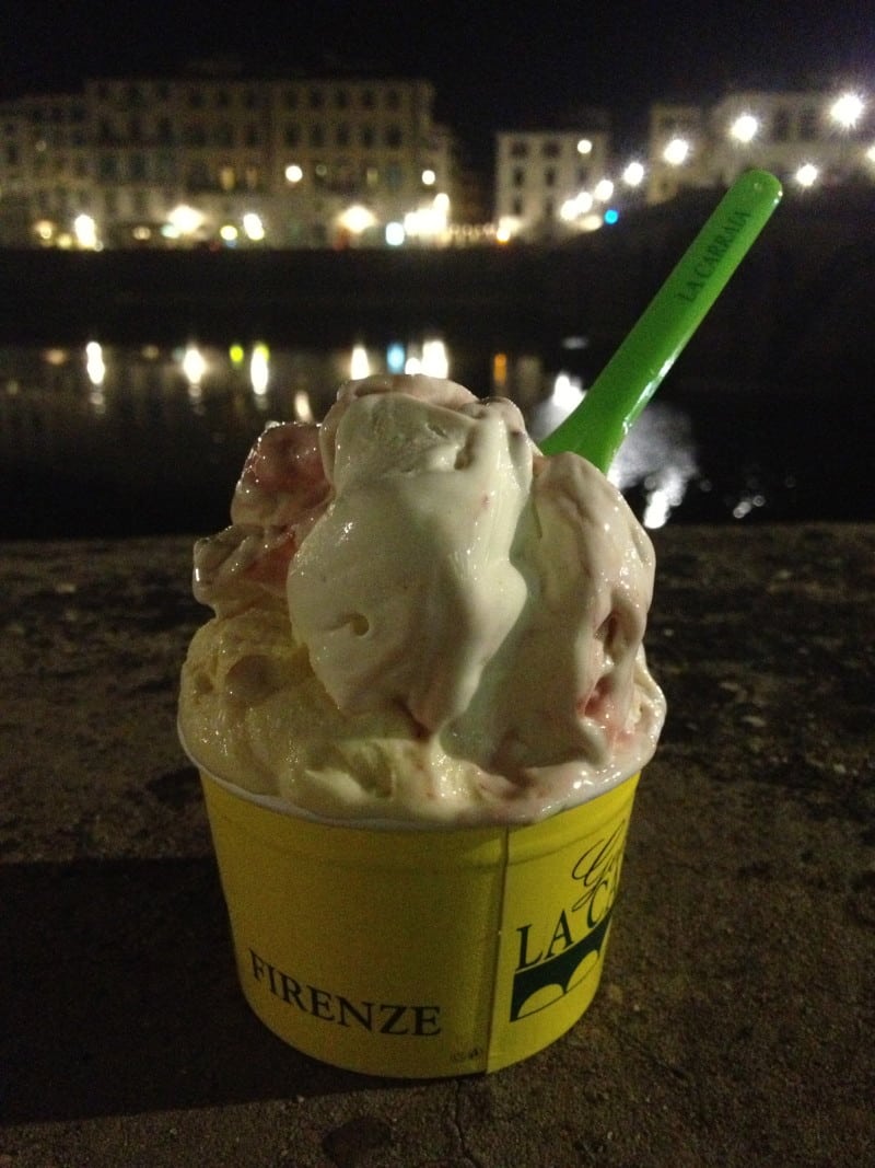 Gelado da Gelateria La Carraia, em Florença