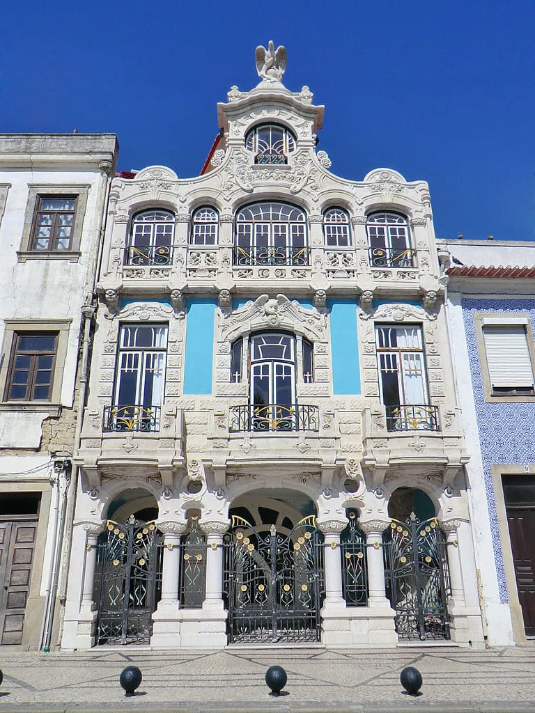 Fachada da Casa do Major Pessoa, edifício Arte Nova onde funciona o Museu de Arte Nova de Aveiro.