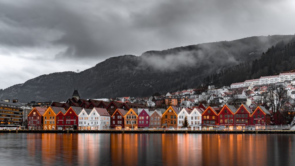 Bryggen em Bergen na Noruega