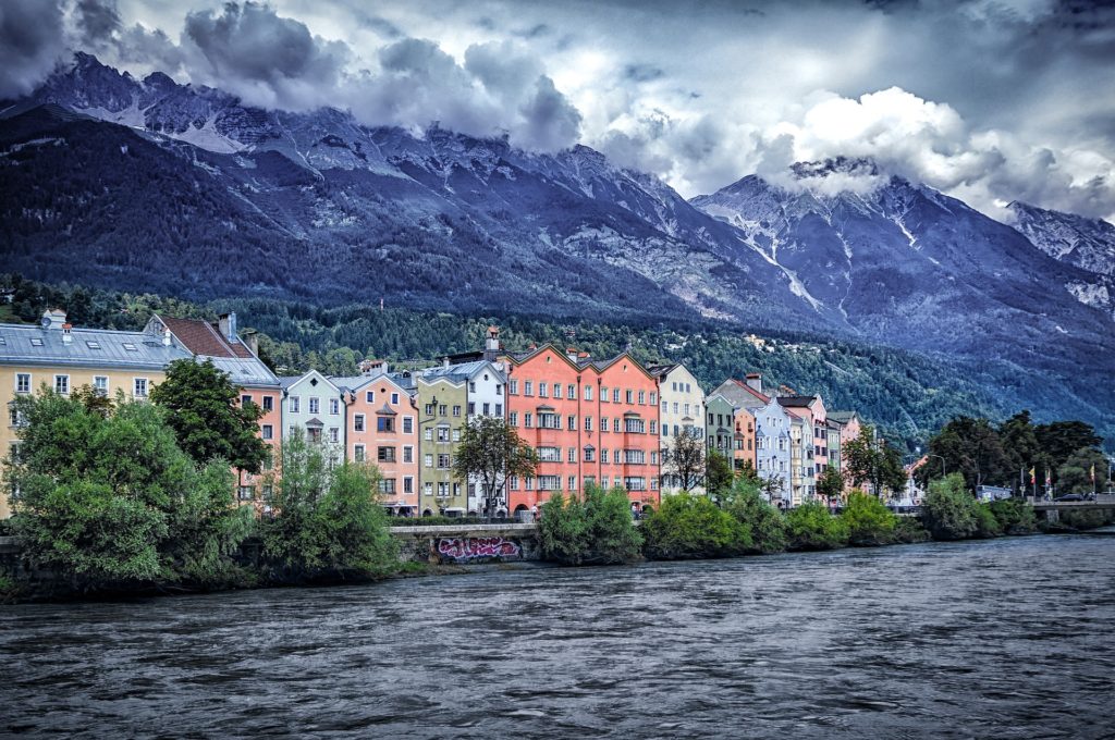 Casas típicas em Innsbruck, na Áustria